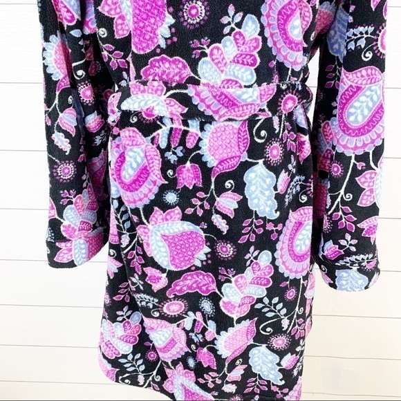 Vera Bradley Hooded Fleece Bathrobe Robe Alpine Floral Cottagecore - Picture 8 of 11